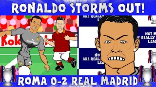 Ronaldo storms out of press conference! ROMA vs REAL MADRID 0-2 (UEFA Champions League Parody)