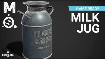Modeling and texturing a farm Milk Jug in Maya and substance Painter[Timelapse][Begginers]