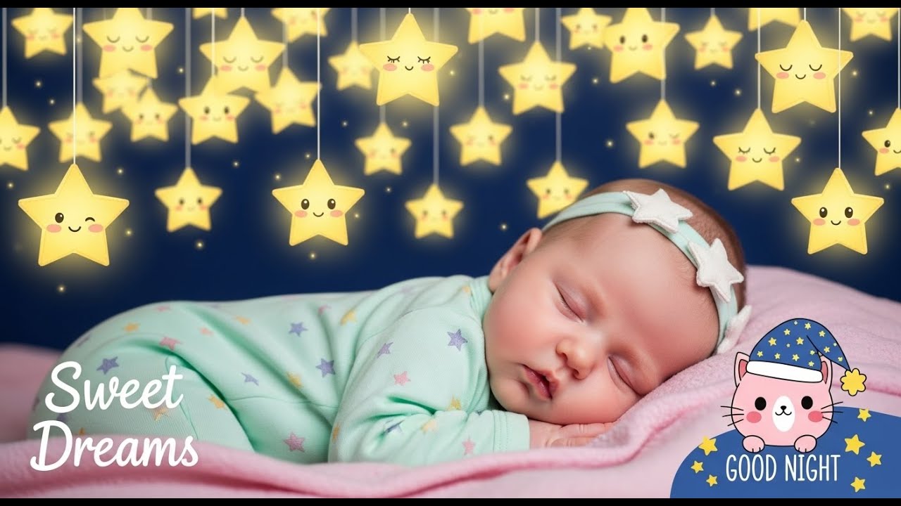 Relaxing Mozart Brahms Lullaby 🌙 Baby Sleep Therapy 😴 Soft Music 🎵 Stress Away