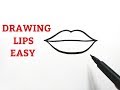 How to draw lips easy for  beginners step by step tutorial Drawing lips easy step by step