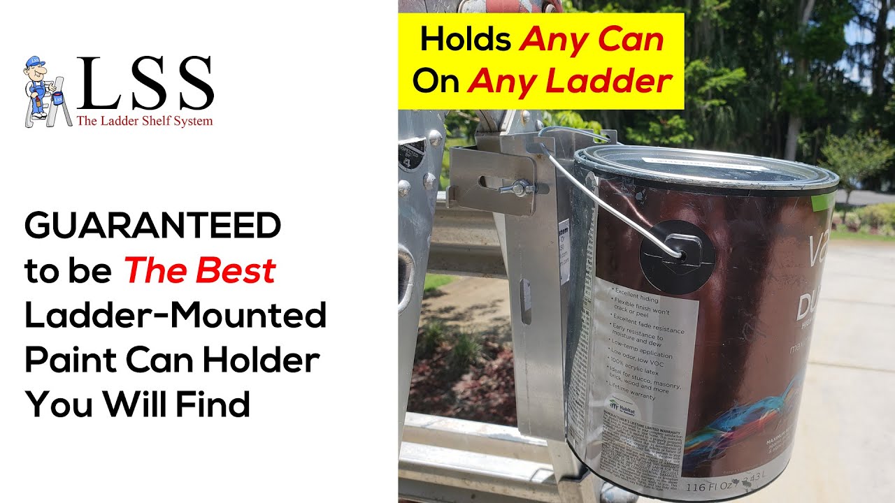 Ladder Shelf System The BEST Ladder Paint Can Holder Available YouTube