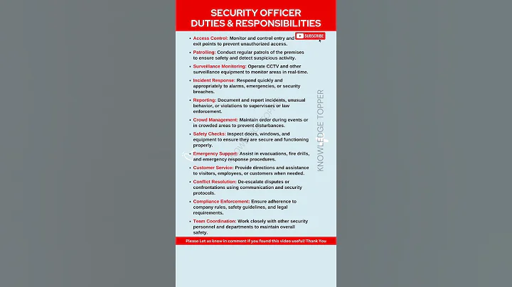 Security Officer Job Duties and Responsibilities