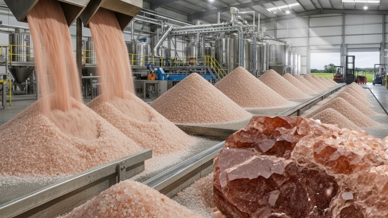 Inside a Pink Salt Factory – How Crystal Salt Is Made? (Full Process ...