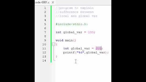 C Code 01 - Local Variable vs Global Variable #cprogramming #shorts