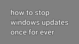 stop windows updates permanently for all versions of windows