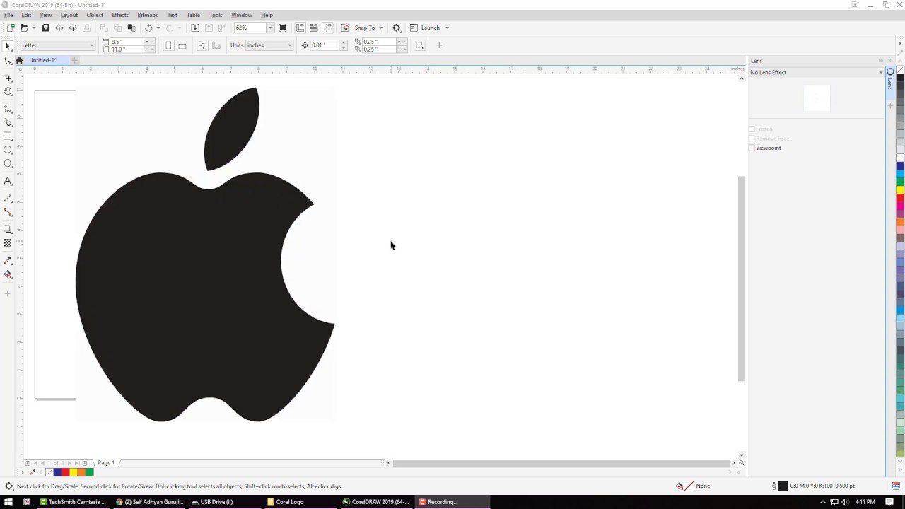 Apple Logo Designing in CorelDraw 2019 -Learn Logo Designing in CorelDraw -  CorelDraw Tutorial Hindi - YouTube
