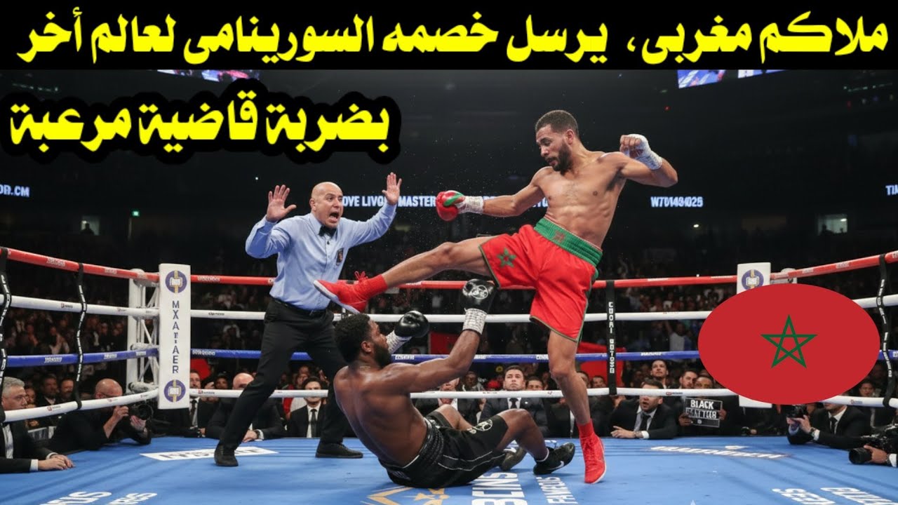 ملاكم مغربى،  يرسل خصمه السورينامى لعالم أخر "بضربة قاضية مرعبة!