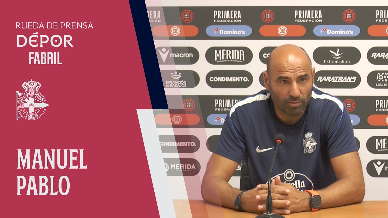 Rueda de prensa de Manuel Pablo tras el AD Mérida 1 - 0 Fabril