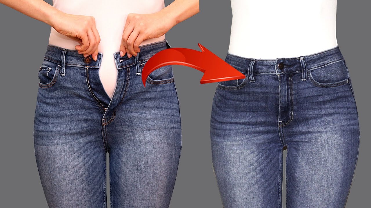 A sewing trick on how to increase jeans in the waist without stretching the  sides! 