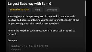 Largest Subarray with Sum 0 | Prefix Sum + HashMap | O(n) Optimal Approach |