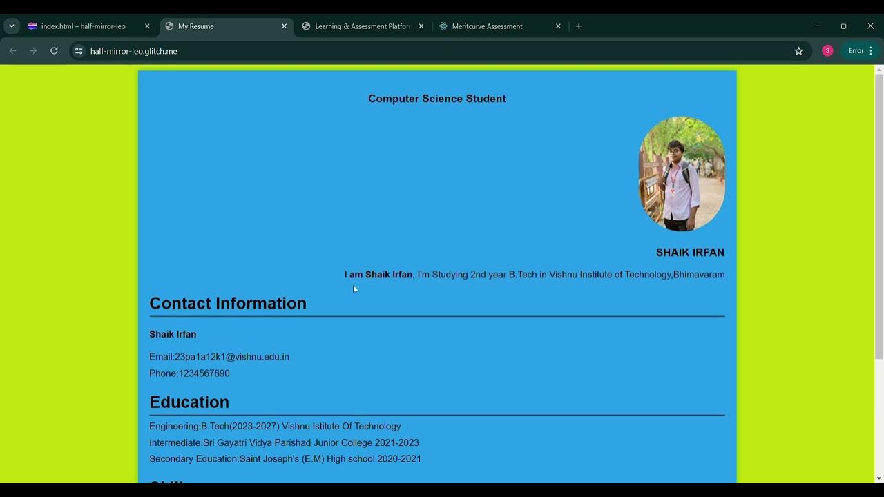 Resume Using HTML and CSS - YouTube