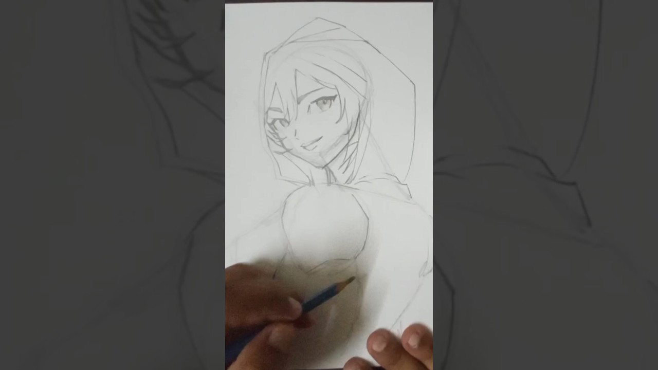 sketching figure superheroine 