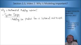 Celebrity MATH 244: Section 2.3, Video 2: Why is Modeling Important? Wealth