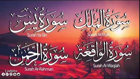 سورة يس + الرحمن + الواقعة + الملك تلاوة خاشعة 🌷❣️ بصوت هادئ وجميل مريح للقلب ❤️ القارئ إياد مهره