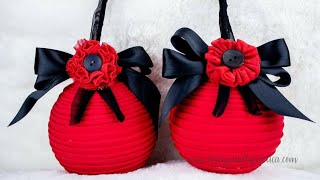 Custom Christmas Ornaments | How to Decorate Christmas Ornaments with Yarn or Jute rope [SUPER EASY]