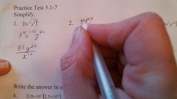 Algebra 2 Solutions to Prctice Test 5.1 to 5.4