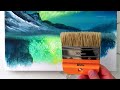 Northern Lights Horses | Acrylic Landscape Art | Oval Brush Painting Techniques