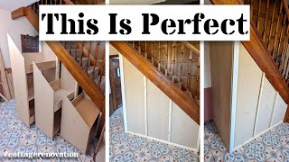 Under Stairs Pull Slide Out Cupboard Storage | Ground Floor Renovation | New Kitchen & Living Room