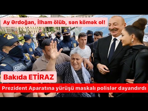 Maskalı polisləri tökdülər Prezident Aparatının qarşısına. Bakıda ETİRAZ