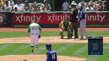 KC@OAK: Infante moves to third on Kazmir