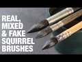 Real, Mixed and Fake Squirrel Brushes