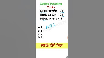Reasoning Tricks|Coding Decoding Tricks|Reasoning Short Tricks|#shorts #youtubeshort