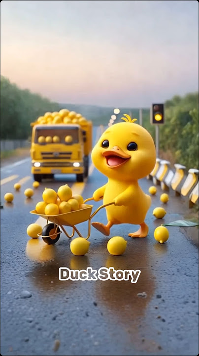Lemon gets hit by a truck 😱💥🍋 Very sad duck #funny duck #duckshorts #duck #ai #shorts