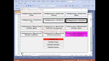 c++/cli windows forms (button FlatAppearance vs button FlatStyle) visual studio code