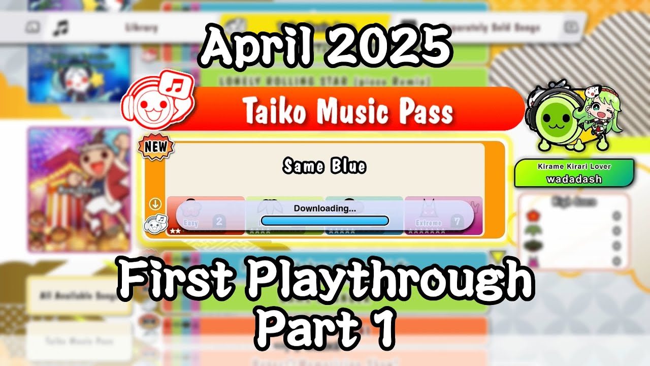 April 2025 Taiko Music Pass Songs First Playthrough (Part 1) ALL SONGS FC【Taiko: Rhythm Festival】