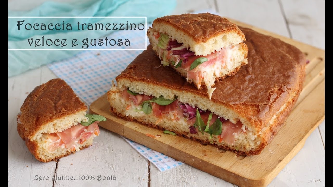Focaccia tramezzino a lievitazione istantanea, senza lievito di birra e senza glutine