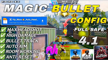 BGMI 4.1🔥MAGIC BULLET TRACKING AUTOHEADSHOT CONFIG FILE |HIGH DAMAGE AIMBOT CONFIG BGMI4.1