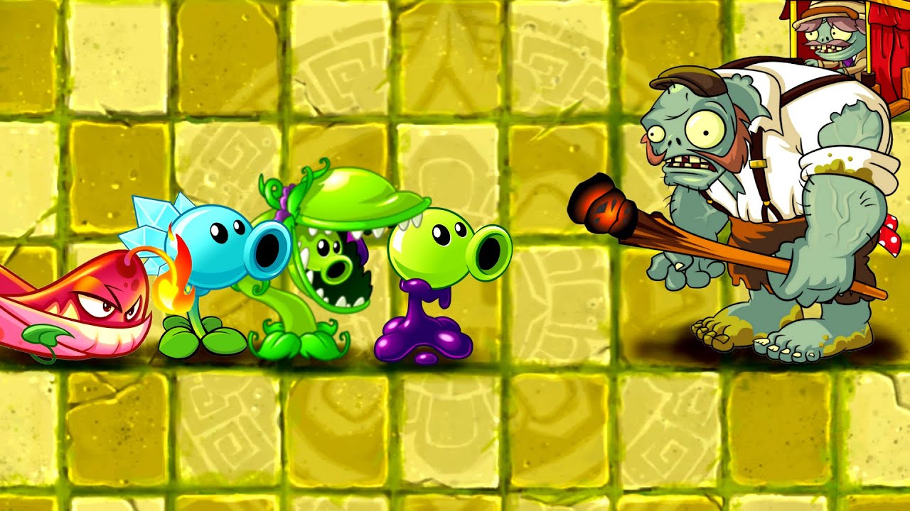 All Premium Plants Max Levels vs Porter Gargantuar - PVZ 2 Gameplay ...
