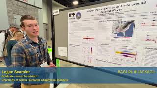 Logan Scamfer, seismoacoustic research, at AGU24.