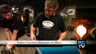 Glass art installation at LeMay museum