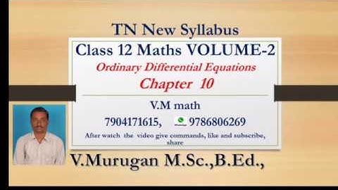 12th Maths  volume  2 Unit 10  Exercise 10.1