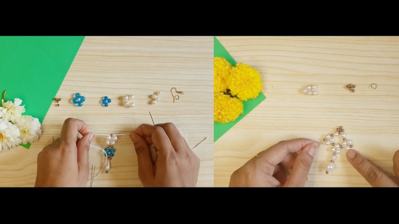 Top 2 simple and easy earring design pearl earring making at home