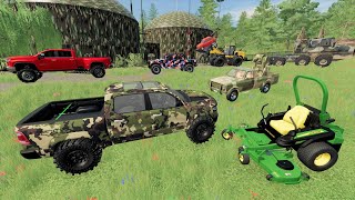 Mowing a secret army base | Farming Simulator 22