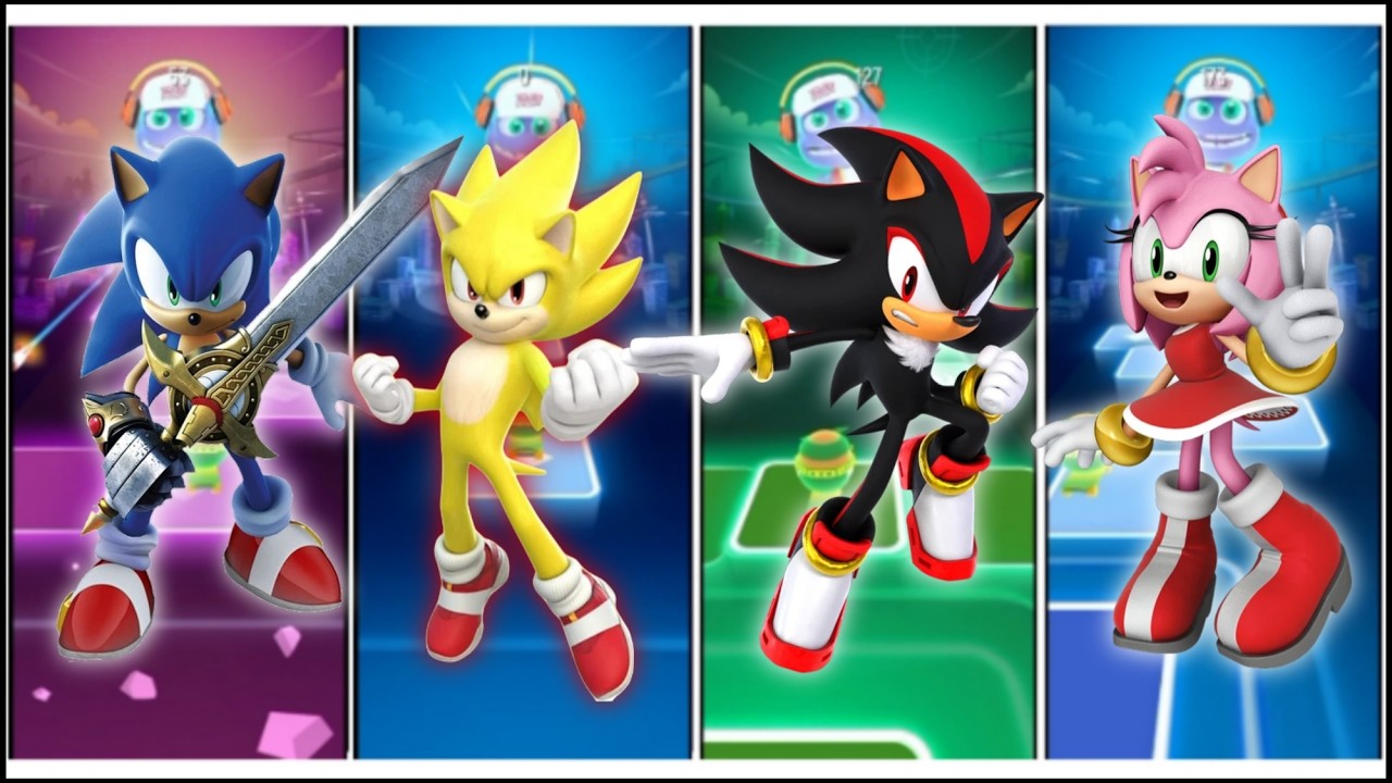 Sonic 🔴 Super Sonic 🔴 Shadow 🔴 Amu Rose - Tiles hop