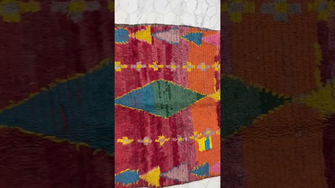 kechart - 4x6ft Moroccan Vintage boujaad rug, Moroccan berber rugs, handmade rug, 133 cm x 180 cm