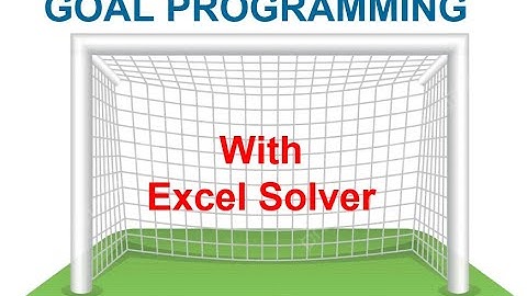 Goal Programming for Manufacturing Company Part-I