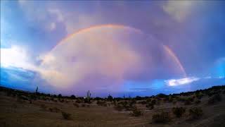 Monsoon Rainbow Half Circle With Lightning at Sunset GoPro Time Lapse Video at San Tan Valley AZ