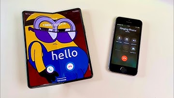 Hello Minion Incoming call to Samsung Z Fold 3 vs iPhone 5s outgoing call