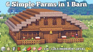 How to build 6 AUTOMATIC FARMS in a BARN in MINECRAFT  1.20.x (TUTORIAL)