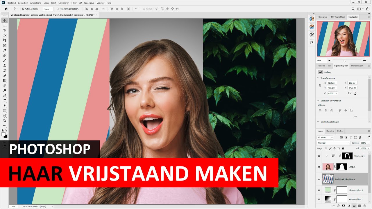 Photoshop | Haar Vrijstaand Maken / Achtergrond Aanpassen (Dutch) - Youtube