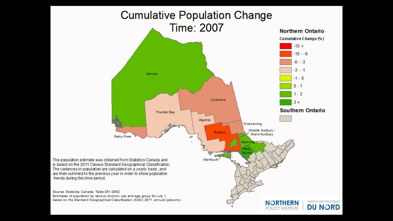 Population Change By Northern Ontario District 2001 2013 YouTube