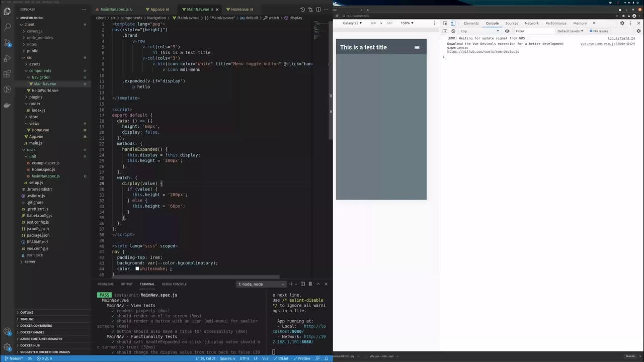 Vue2, Vuetify, Pug) Museum Management Website: Basic setup for home ...