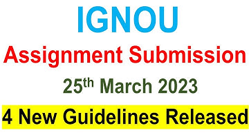 {Breaking News } IGNOU Assignment  4 New Guidelines Released For June 2023 Exam | IGNOU Assignment