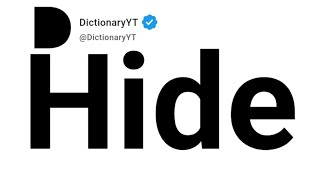 Hide Synonyms | Thesaurus | Similar Words 