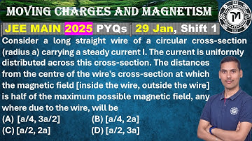 Consider a long straight wire of a circular cross-section (radius a) carrying a steady current I. Th
