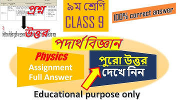 Physics assignment class 9 week 2nd answer solution 100% correct solution